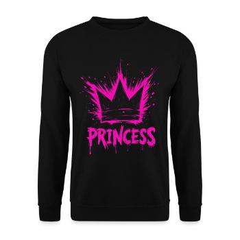 Prinzessin Krone Splash - Unisex Pullover - Schwarz - Vorne - Alina (178cm) & Michal (187cm)