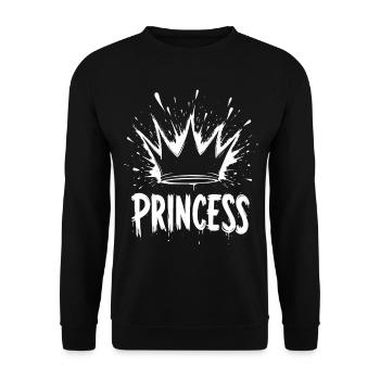 Prinzessin Krone Splash - Unisex Pullover - Schwarz - Vorne - Alina (178cm) & Michal (187cm)