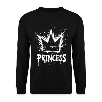 Prinzessin Krone Splash - Unisex Pullover - Schwarz - Vorne - Alina (178cm) & Michal (187cm)