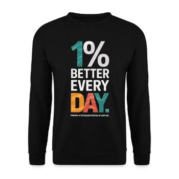 Amélioration quotidienne – Inspiration pour le succès - Sweat-shirt Unisexe - noir - Devant - Alina (178cm) & Michal (187cm)