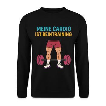 Fitness Gym Leg Day Sayings Funny Leg Workout - Unisex Sweatshirt - black - Front - Alina (178cm) & Michal (187cm)