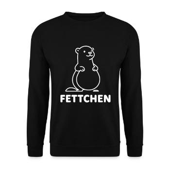 Fettes Frettchen ist ein Fettchen dickes Fretchen - Unisex Pullover - Schwarz - Vorne - Alina (178cm) & Michal (187cm)