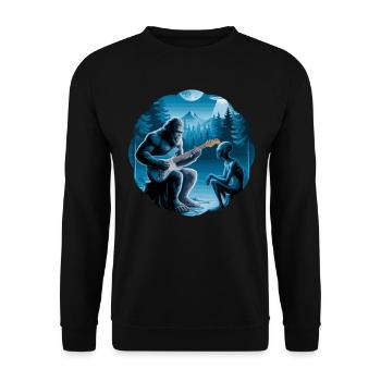 Bigfoot & Alien, Gitarre, Gitarrist - Unisex Pullover - Schwarz - Vorne - Alina (178cm) & Michal (187cm)