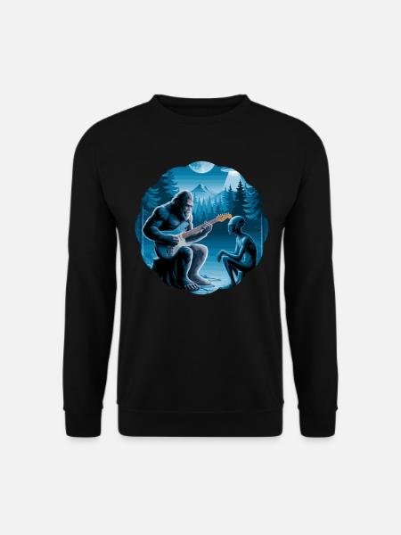 Bigfoot & Alien, Gitarre, Gitarrist - Unisex Pullover - Schwarz