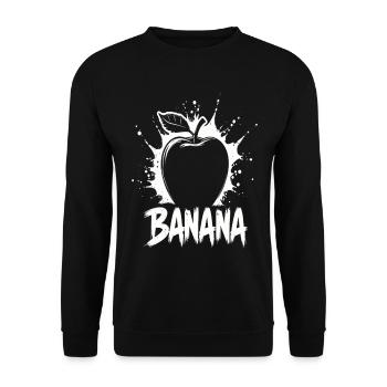 Banana Apfel Witz - Unisex Pullover - Schwarz - Vorne - Alina (178cm) & Michal (187cm)