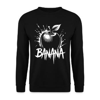 Banana Apfel Witz - Unisex Pullover - Schwarz - Vorne - Alina (178cm) & Michal (187cm)