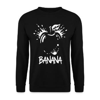 Banane Apfel Witz - Unisex Pullover - Schwarz - Vorne - Alina (178cm) & Michal (187cm)