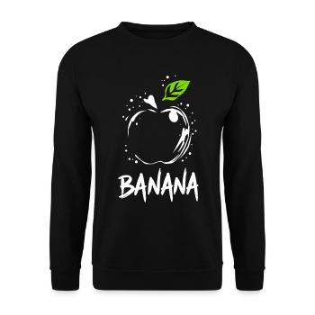 Banane Apfel Witz - Unisex Pullover - Schwarz - Vorne - Alina (178cm) & Michal (187cm)