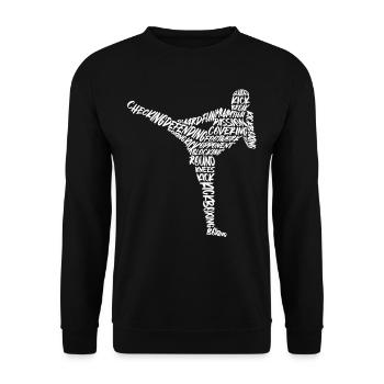 Muay Thai Kampfsport Kickboxer Jungen Kickboxen - Unisex Pullover - Schwarz - Vorne - Alina (178cm) & Michal (187cm)