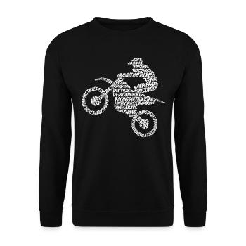 Dirt Biker Dirt Bike Typography Men's Motocross - Unisex Sweatshirt - black - Front - Alina (178cm) & Michal (187cm)