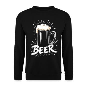 Bier Krug - Unisex Pullover - Schwarz - Vorne - Alina (178cm) & Michal (187cm)