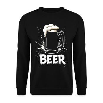 Bier Krug - Unisex Pullover - Schwarz - Vorne - Alina (178cm) & Michal (187cm)