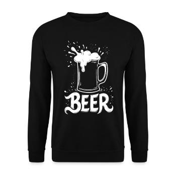 Bier Krug - Unisex Pullover - Schwarz - Vorne - Alina (178cm) & Michal (187cm)