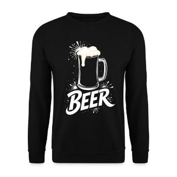 Bier Krug - Unisex Pullover - Schwarz - Vorne - Alina (178cm) & Michal (187cm)