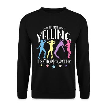 Prof de danse : ce n’est pas crier, c’est de la danse sport - Sweat-shirt Unisexe - noir - Devant - Alina (178cm) & Michal (187cm)
