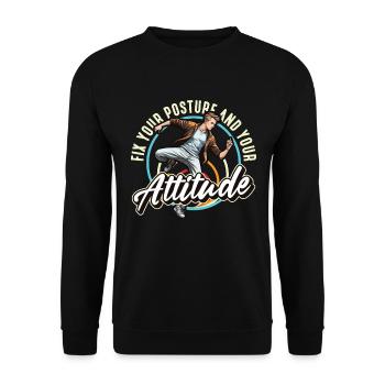 Dance Teacher Fix Your Posture And Your Dancing - Unisex Sweatshirt - black - Front - Alina (178cm) & Michal (187cm)