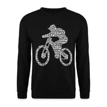 MTB Mountain Bike Downhill Typography Mountain Bike - Unisex Sweatshirt - black - Front - Alina (178cm) & Michal (187cm)