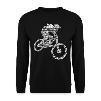 MTB Mountain Bike Downhill Boys Mountain Bike - Unisex Sweatshirt - black - Front - Alina (178cm) & Michal (187cm)