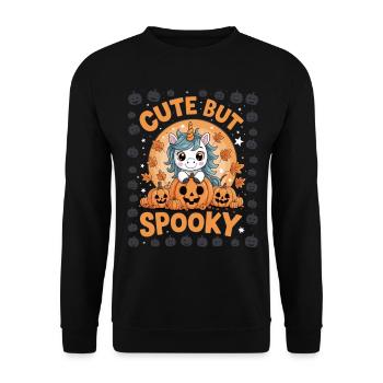 Chemise de licorne d’Halloween mignonne - Mignon mais effrayant - Sweat-shirt Unisexe - noir - Devant - Alina (178cm) & Michal (187cm)