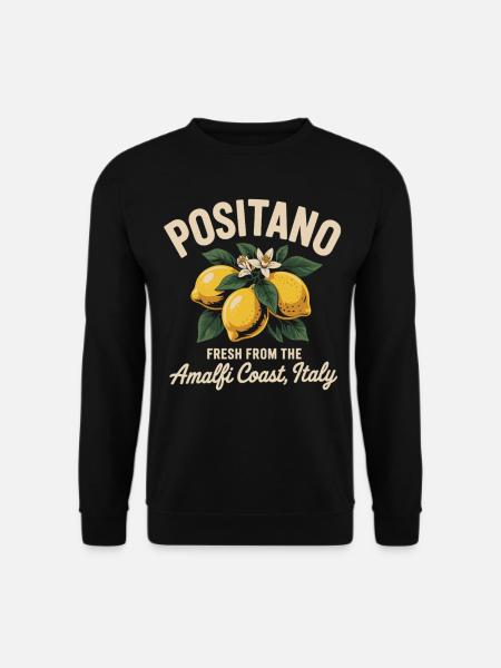 Positano Zitronen Shirt – Amalfi Feeling - Unisex Pullover - Schwarz