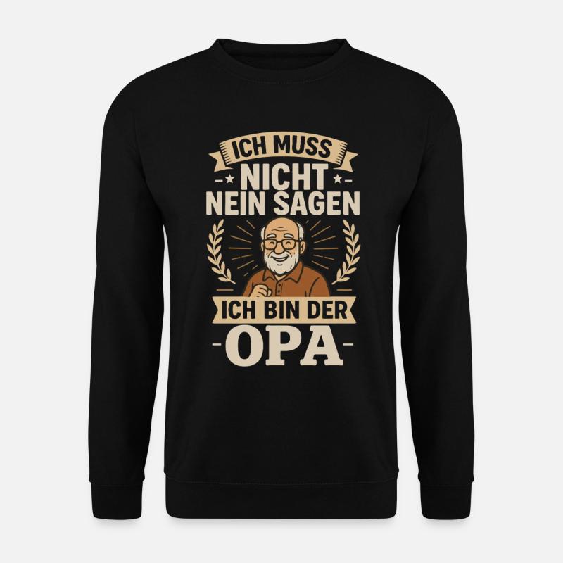 Opa Großvater Geburtstag, Opa Vatertag lustig - Unisex Pullover - Schwarz