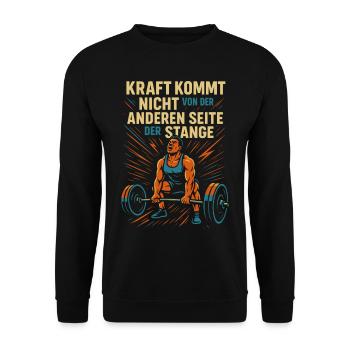 Bodybuilder Fitness Sport Chemise Dumbbell Studio - Sweat-shirt Unisexe - noir - Devant - Alina (178cm) & Michal (187cm)