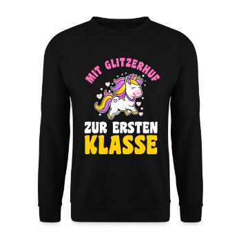 Kindergarten Graduates School Enrollment Horses Schoolchild - Unisex Sweatshirt - black - Front - Alina (178cm) & Michal (187cm)