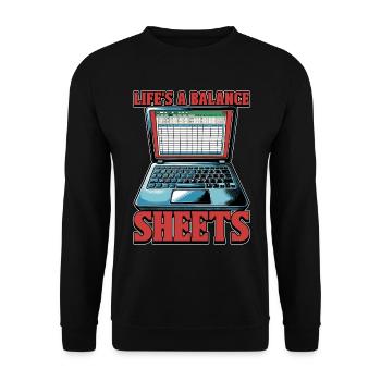 Accounting Life's A Balance Sheet Data Analysis - Unisex Sweatshirt - black - Front - Alina (178cm) & Michal (187cm)