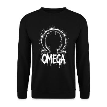 Omega Symbol Splash - Unisex Sweatshirt - black - Front - Alina (178cm) & Michal (187cm)