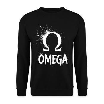 Omega Symbol Splash - Unisex Sweatshirt - black - Front - Alina (178cm) & Michal (187cm)