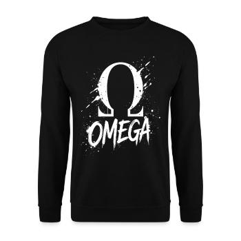 Omega Symbol Splash - Unisex Sweatshirt - black - Front - Alina (178cm) & Michal (187cm)
