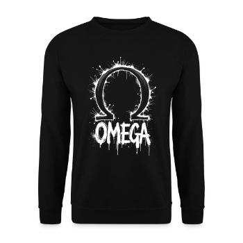 Omega Symbol Splash - Unisex Sweatshirt - black - Front - Alina (178cm) & Michal (187cm)