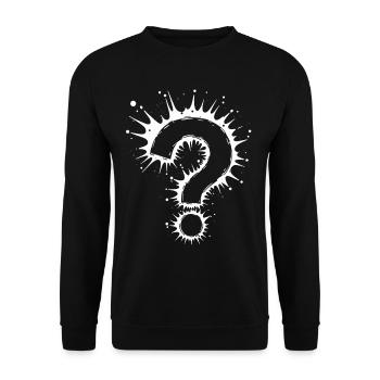 What Fragezeichen Splash - Unisex Pullover - Schwarz - Vorne - Alina (178cm) & Michal (187cm)