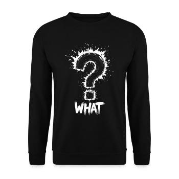 What Fragezeichen Splash - Unisex Pullover - Schwarz - Vorne - Alina (178cm) & Michal (187cm)