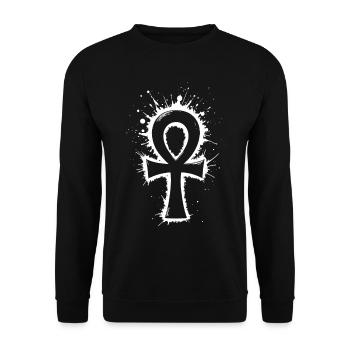 Egypt Ankh Symbol Splash - Unisex Sweatshirt - black - Front - Alina (178cm) & Michal (187cm)