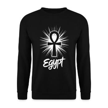 Egypt Ankh Symbol Splash - Unisex Sweatshirt - black - Front - Alina (178cm) & Michal (187cm)
