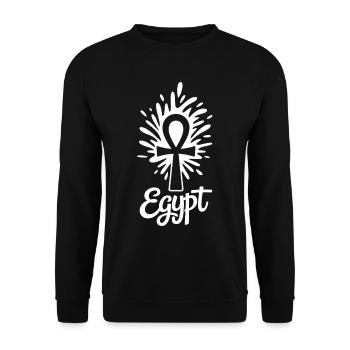 Egypt Ankh Symbol Splash - Unisex Sweatshirt - black - Front - Alina (178cm) & Michal (187cm)