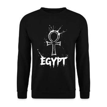 Egypt Ankh Symbol Splash - Unisex Sweatshirt - black - Front - Alina (178cm) & Michal (187cm)