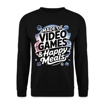 Gamer & Fast Food – Il n’y a pas mieux - Sweat-shirt Unisexe - noir - Devant - Alina (178cm) & Michal (187cm)