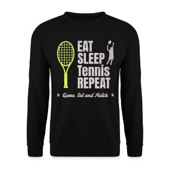 Manger dormir tennis répéter motif - Sweat-shirt Unisexe - noir - Devant - Alina (178cm) & Michal (187cm)