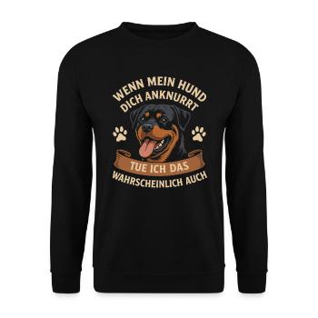 Dogs Rottweiler Dog Lovers - Unisex Sweatshirt - black - Front - Alina (178cm) & Michal (187cm)