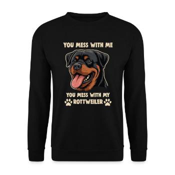 Chiens Rottweiler Amoureux des chiens - Sweat-shirt Unisexe - noir - Devant - Alina (178cm) & Michal (187cm)