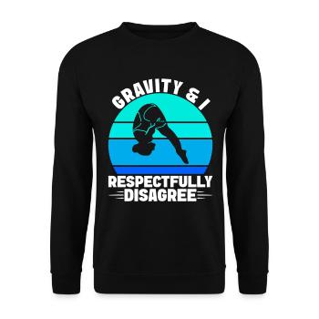 Kunstspringen Turmspringer Sprungbrett - Unisex Pullover - Schwarz - Vorne - Alina (178cm) & Michal (187cm)