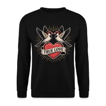 True Love Shirt for Lovers - Unisex Sweatshirt - black - Front - Alina (178cm) & Michal (187cm)
