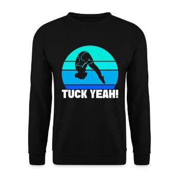 Kunstspringen Turmspringer Sprungbrett - Unisex Pullover - Schwarz - Vorne - Alina (178cm) & Michal (187cm)