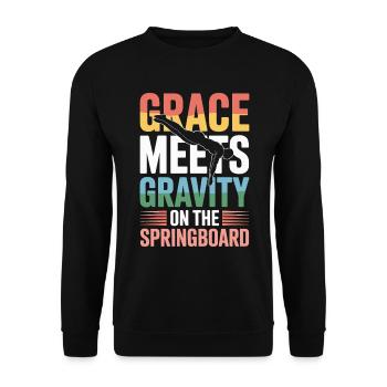 Diving diving board - Unisex Sweatshirt - black - Front - Alina (178cm) & Michal (187cm)