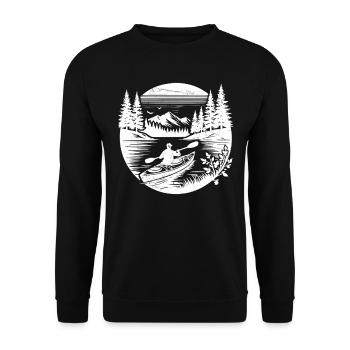 Watersports Kayaking Kayaker Canoe Kayak Canoeing - Unisex Pullover - Schwarz - Vorne - Alina (178cm) & Michal (187cm)