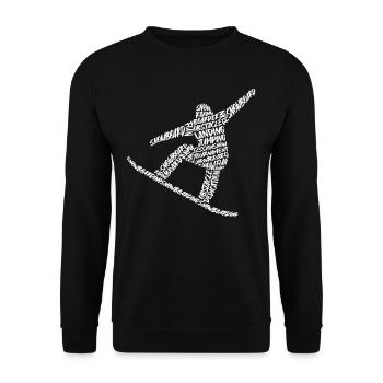 Snowboarder Typography Men Boys Snowboard - Unisex Sweatshirt - black - Front - Alina (178cm) & Michal (187cm)