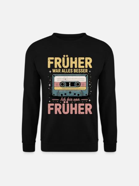 90er Jahre Outfit 80er Party 90s Motto Kassette - Unisex Pullover - Schwarz