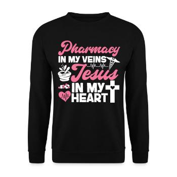 Technicien en pharmacie - Sweat-shirt Unisexe - noir - Devant - Alina (178cm) & Michal (187cm)